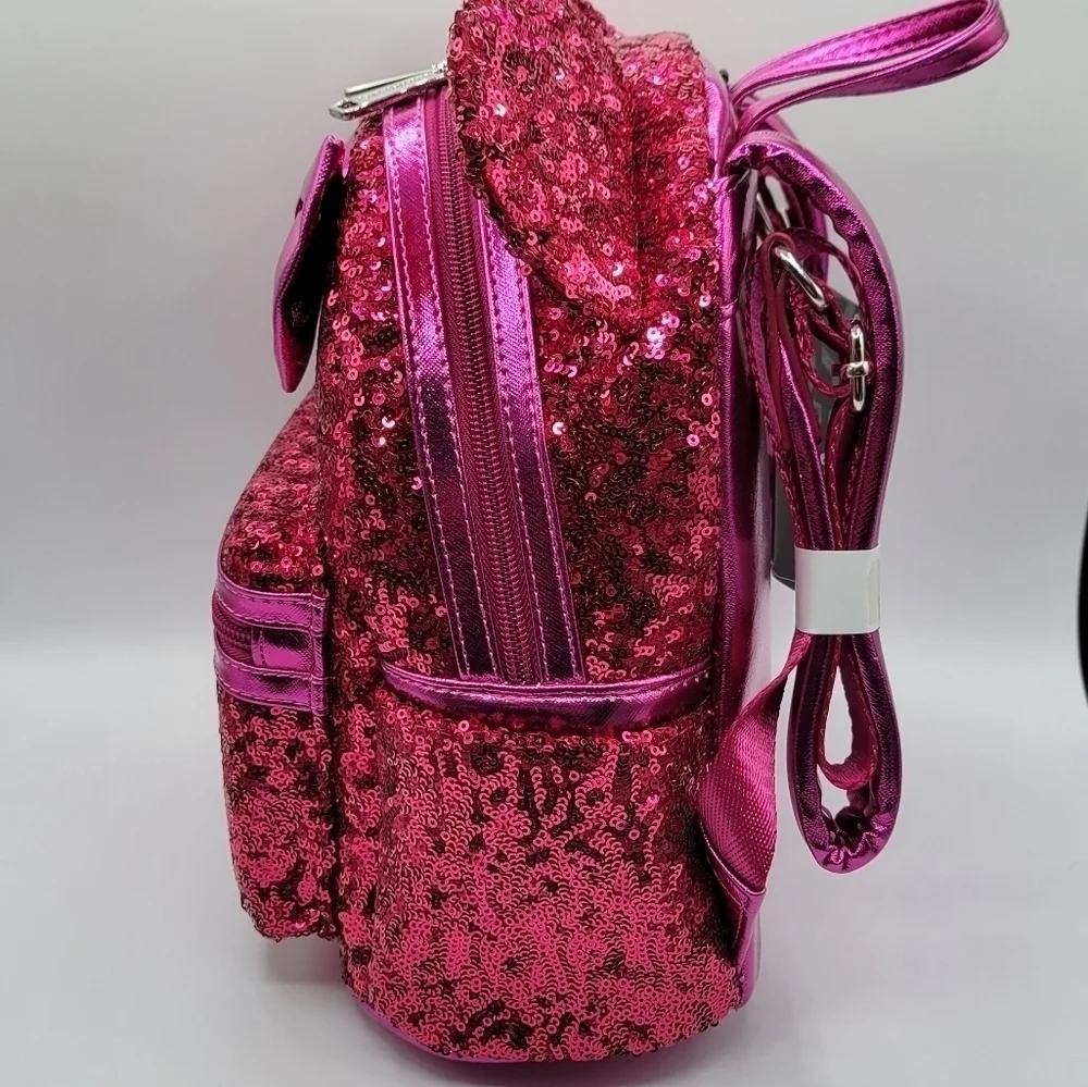 Loungefly Minnie Mouse Sequin Magenta Pink Disney Backpack